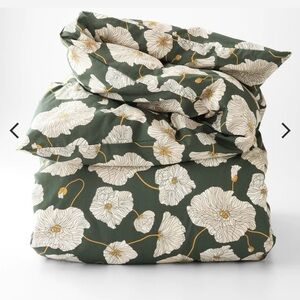 School House Blooming Field Duvet Cover Green
